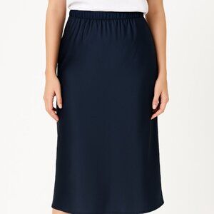 Alex Mill Silk Slip Skirt Navy Women’s Size XS NWT Luxe Minimal